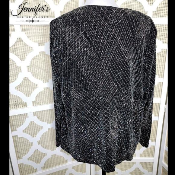 R&M Richards Petite Vintage 2-Piece Glitter Sleeveless Top & Jacket Size XL - Picture 4 of 9